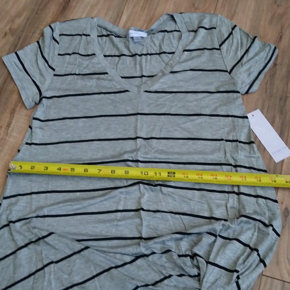 Women's short-sleeved top with stripes JUNIPER Ln maternity gray color, size L - Picture 9 of 14
